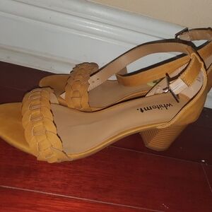 WHIT Women's Tan Block Heel Sandals